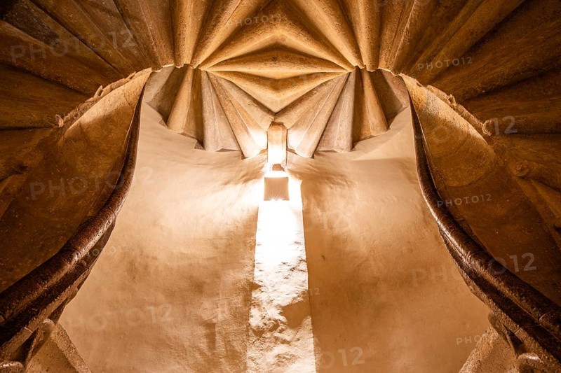 Double spiral staircase, architectural masterpiece of the late Gothic period, Graz Castle, Graz, Styria, Austria, Europe