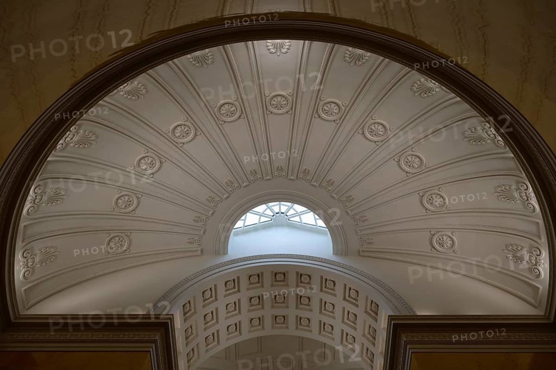 Interior view, Yellow Staircase, Residence, Graggenau, Munich, Bavaria, Germany, Europe