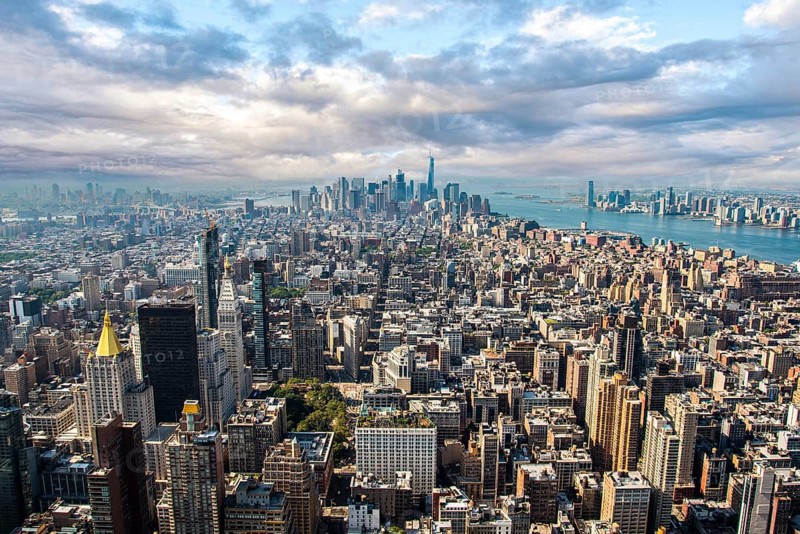 Manhattan skyscraper from Empire State Building, USA, North America