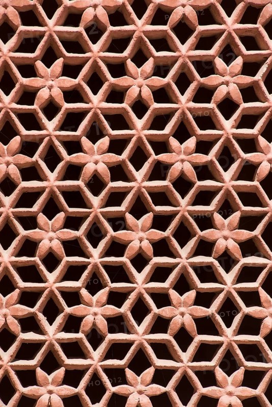 Lattice window, junagarh fort, bikaner, rajasthan, india, asia