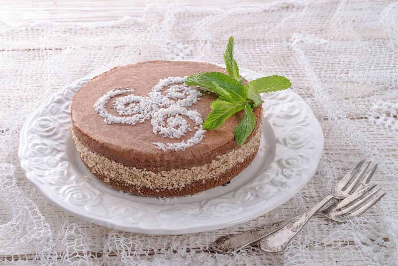 Chocolate cakes with nut filling
