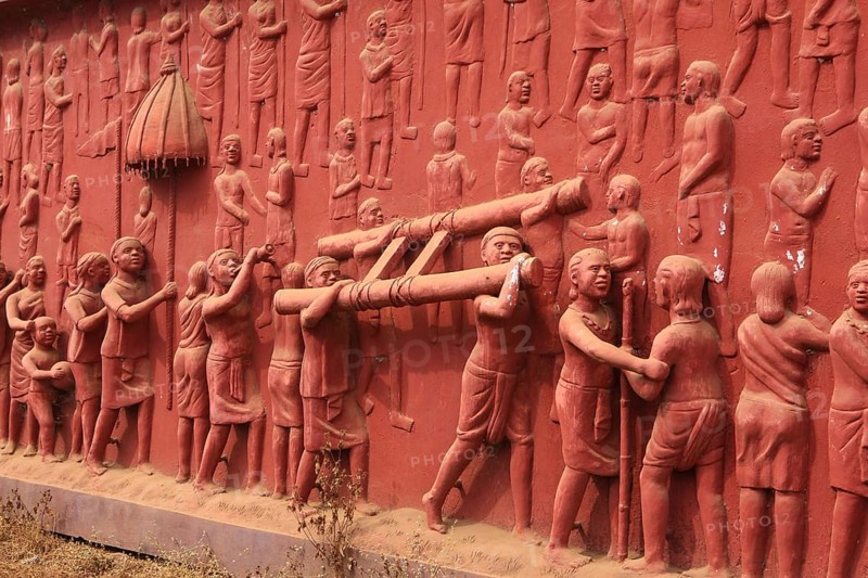 Terracotta murals, jagdalpur, bastar, chhattisgarh, india, asia