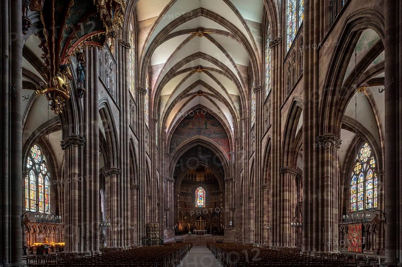 Strasbourg Cathedral, Cathédrale Notre-Dame de Strasbourg, interior, view to the east