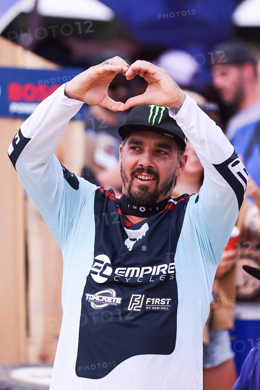 MAYDENA, AUSTRALIA - FEBRUARY 08: Sam HILL of Australia after competing in Red Bull Hardline Tasmania on February 8, 2025 in Maydena, Australia, Oceania