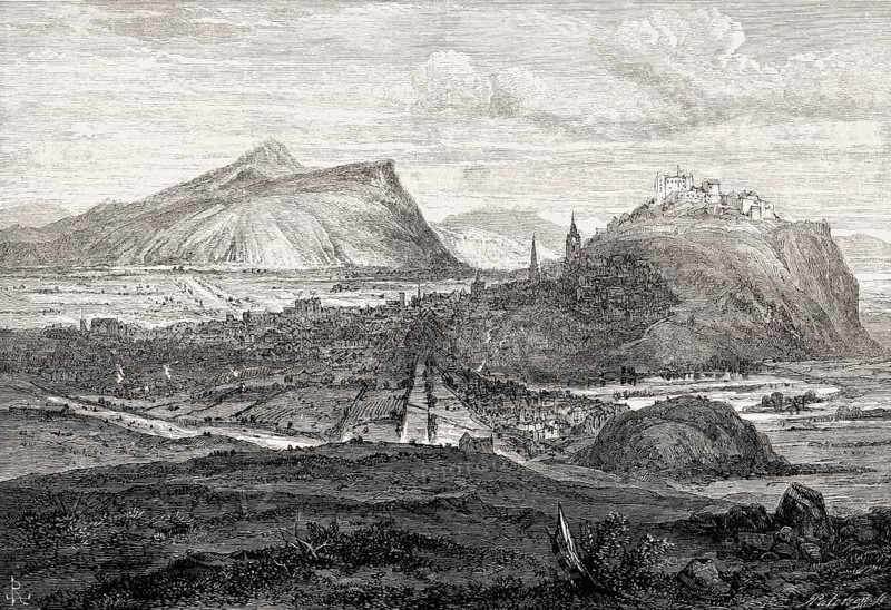 Cityscape of Edinburgh from the north in 1693, Scotland, United Kingdom, Europe