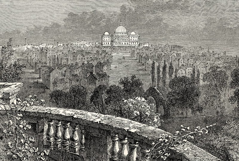 View from the White House to the original Capitol building completed in 1800, Washington, USA, North America
