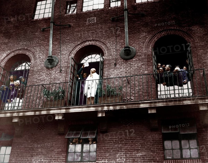Mahatma Gandhi at Kingsley Hall, Bow, London, September 12, 1931