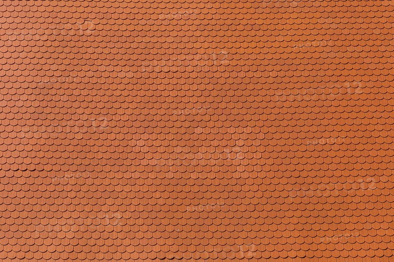 Closeup of new red color clay ceramic roof on building, background, Mikulov, Czech Republic, Europe