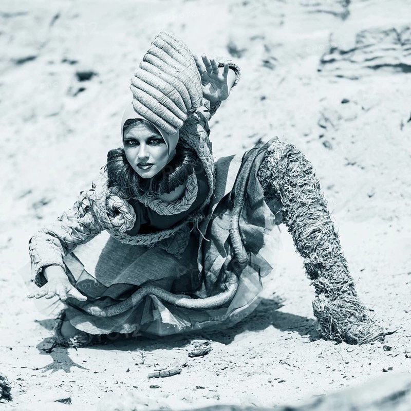 Beautiful girl in a desert