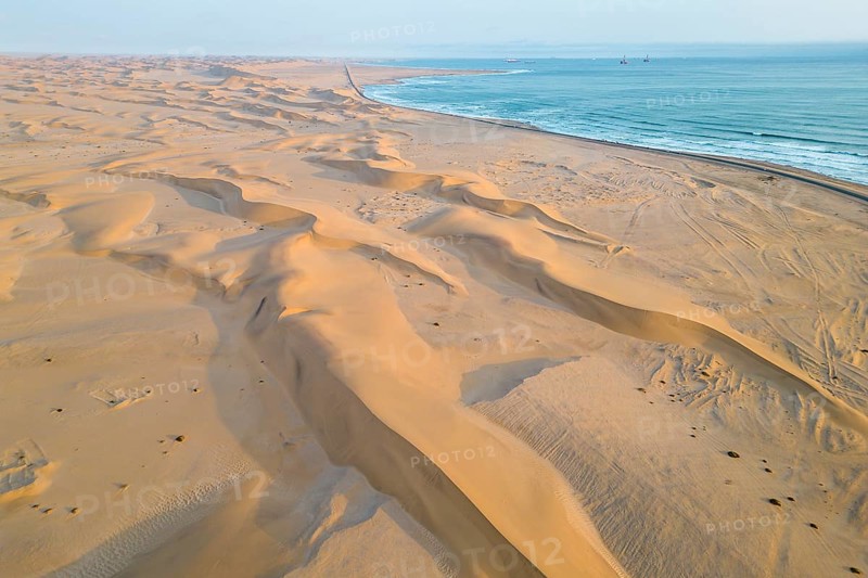 Dunes near Swakopmund, sand, sea, aerial view, Namibia, Africa