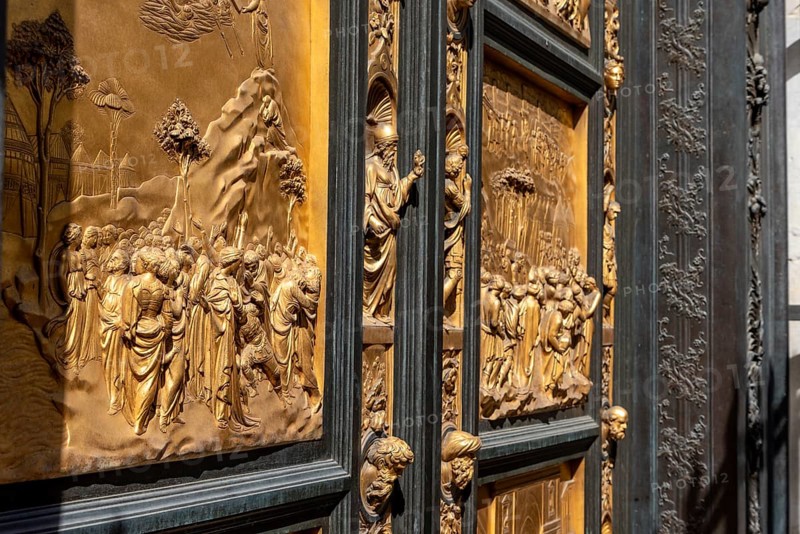 Paradise Gate at the baptistery of the cathedral Santa Maria del Fiore in Florence, Italy, Europe