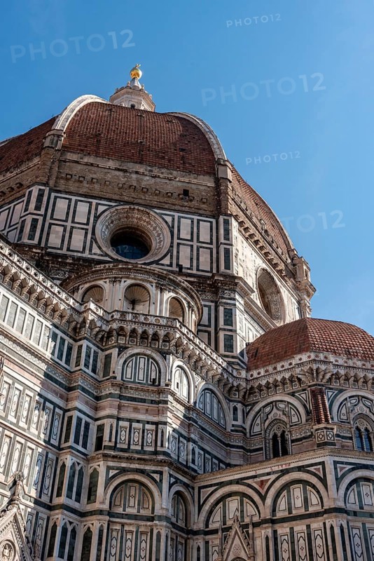 Neo-gothic facade of the renaissance cathedral Santa Maria del Fiore in Florence, Italy, Europe