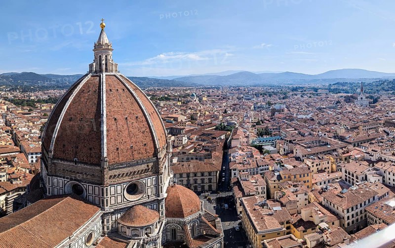 The giant cupola of the cathedral Santa Maria del Fiore in Florence, Italy, Europe