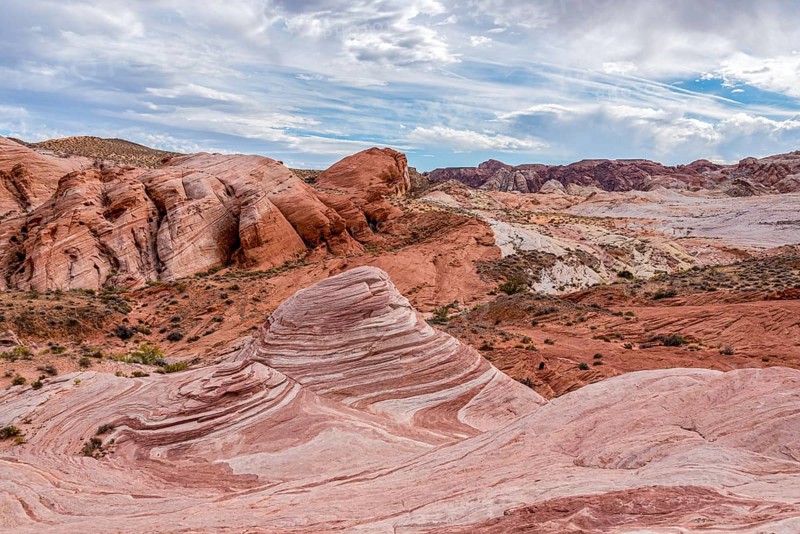 Iconic Fire Wave rock formation in the Valley of Fire State Park, USA, North America