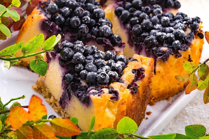 Cheesecake blueberries