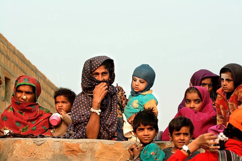 Village people Jaisalmer Rajasthan India Asia