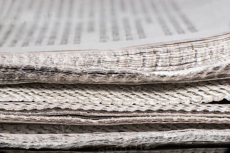Pile of newspapers close up macro shot
