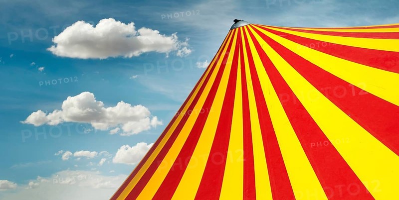 Red and yellow circus dome