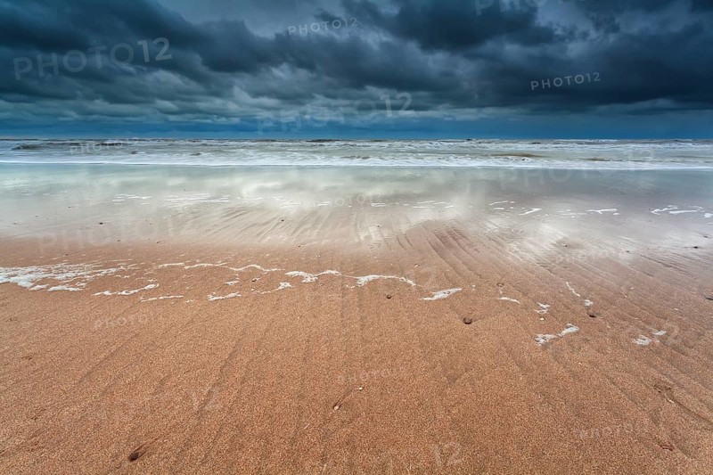 North sea coast at storm, North Holland, Netherlands
