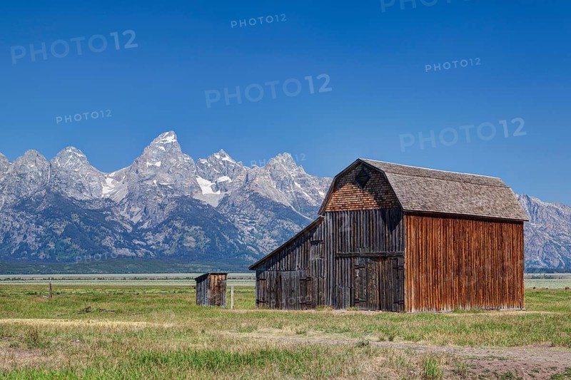 The iconic John Moulton homestead in Grand Teton in Wyoming in USA