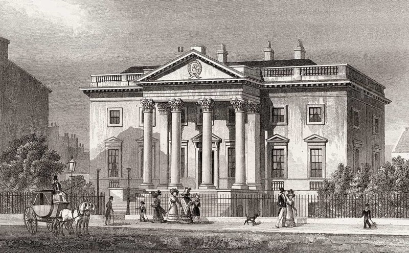Old Physicians' Hall, George Street, Edinburgh, Scotland, 19th century, from Modern Athens by Th. H. Shepherd