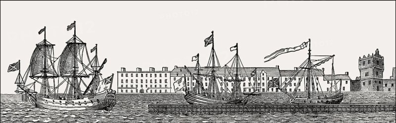 Leith Harbour, Leith, Edinburgh, Scotland, 1693