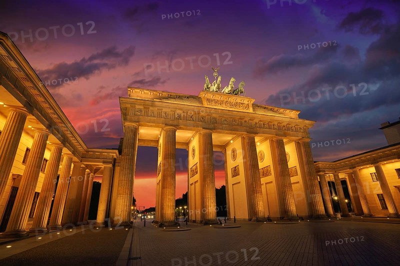 Berlin Brandenburg Gate Brandenburger Tor at sunset in Germany
