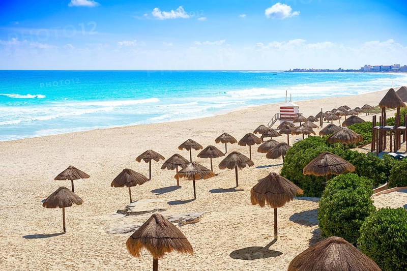 Cancun Playa Delfines beach in Riviera Maya of Mexico