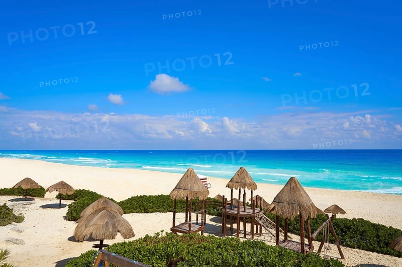 Cancun Playa Delfines beach in Riviera Maya of Mexico
