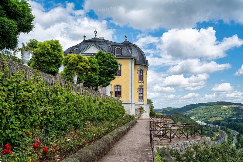 A view of the park and the Dornburg castles near Jena in Thuringia in summer