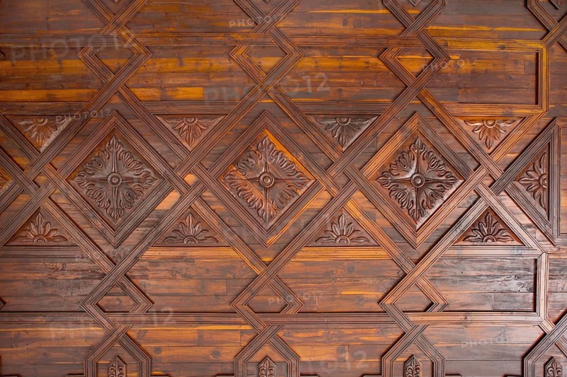 Santa Cruz de La Palma coffered wood ceiling in Canary Islands
