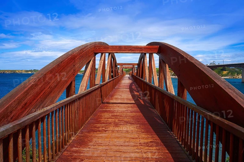 Ribadeo bridge viewpoint over Eo river from Galicia in Spain