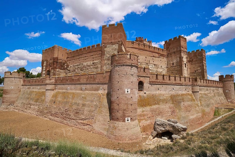 Medina del Campo village in Spain Mota castle in Valladolid at Castile Leon