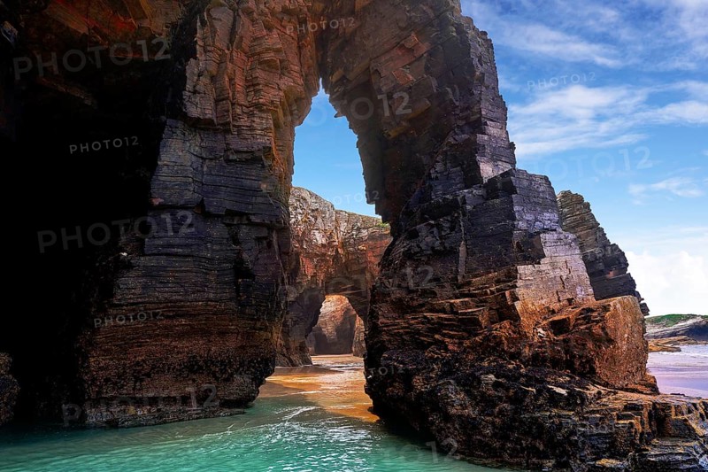 Playa las catedrales Catedrais beach in Ribadeo Galicia of Lugo Spain