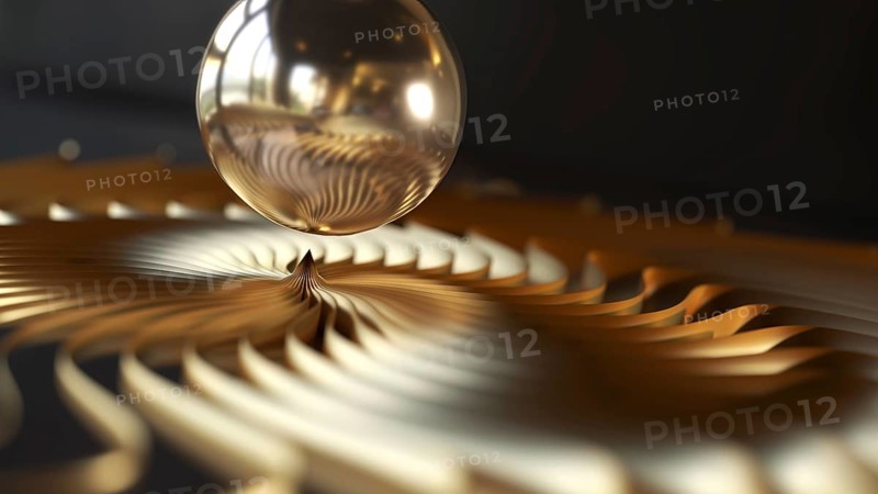 A nice abstract metal swirl sphere background 3d illustration