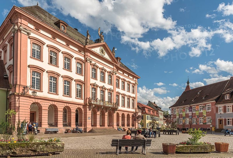 Market square with town hall in Gengenbach, Black Forest, Kinzigtal, Baden-Württemberg, Germany, Europe