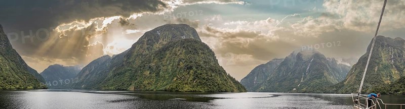 Magnificent landscape of rugged Doubtful Sound, Fiordland National Park, South Island of New Zealand