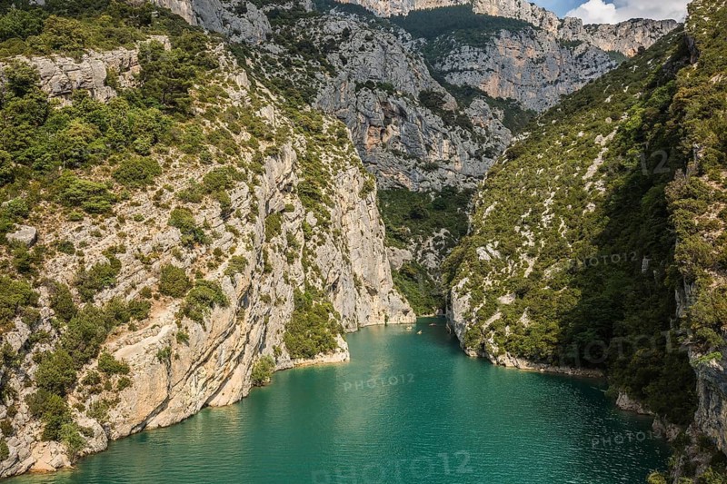 Mercantour National Park, Provence. The rocky slopes of the canyon dramatically narrowed in the Upper Verdon