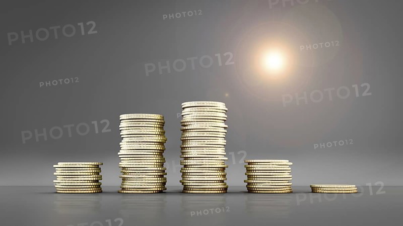 A coin stacking financial concept 3d illustration