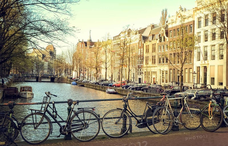 Spring evening in amsterdam