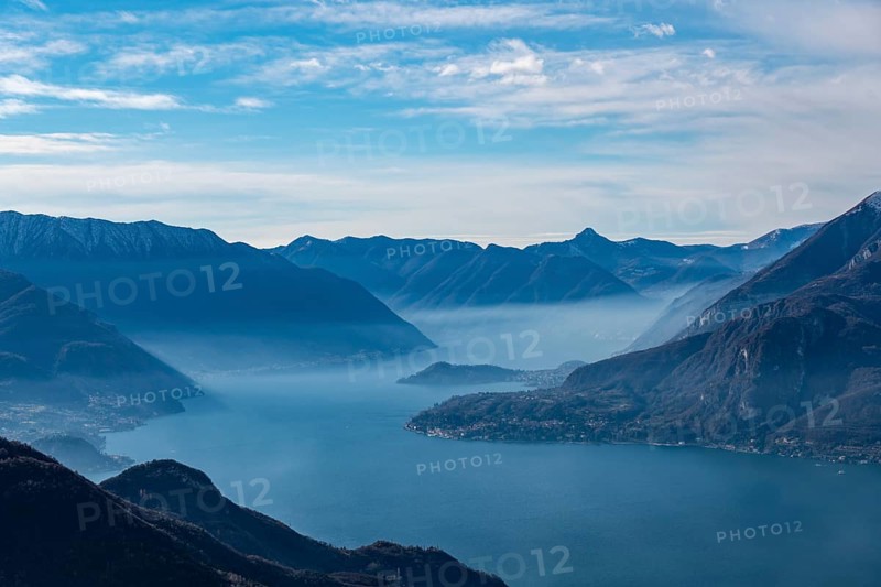 Landscape of Lake Como from Camaggiore Alp in Valsassina