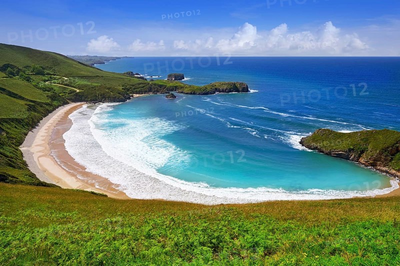 Torimbia beach in Asturias near Llanes of Spain
