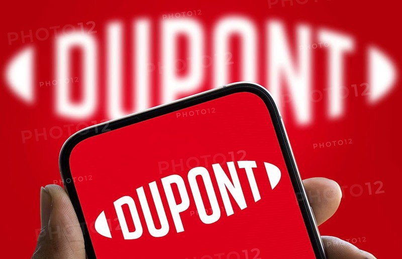 Dupont logo is displayed on smartphone. DuPont is an American multinational chemical company.