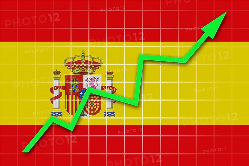 The Spanish flag and arrow graph going up