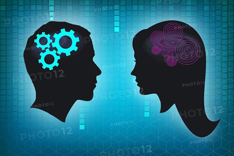 Man head with gears. Human head thinking