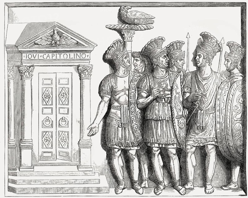 The Praetorians, decor fragment of an arc de triomphe 51-52 AD, ancient Rome
