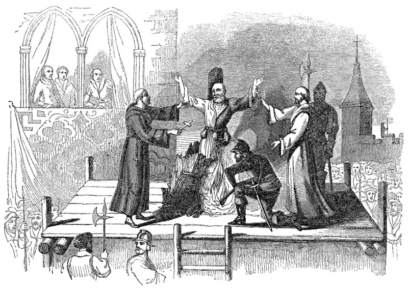 Das Martyrium von Wishart in St. Andrews am 1. März 1546, George Wishart, ca. 1513-1546, ein schottischer Religionsreformer und protestantischer Märtyrer