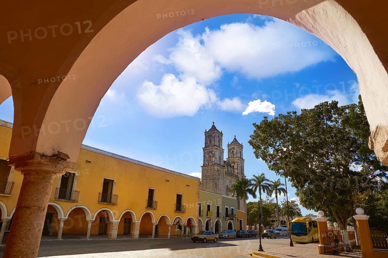 Valladolid San Gervasio church arcs of Yucatan in Mexico