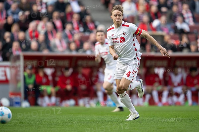 (DFL/DFB REGULATES PROHIBIT ANY USE OF PHOTOGRAPHS AS IMAGE SEQUENCES AND/OR QUASI-VIDEO), RheinEnergieStadion, Cologne, North Rhine-Westphalia, Timo Hübers (1.FC Köln, Defence, #4), 2nd Bundesliga, 1.FC Köln, Fortuna Düsseldorf 1895 on 23/02/2025 at RheinEnergieStadion in Cologne Germany