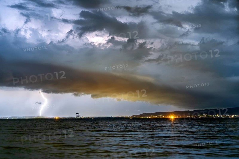 Strom with Lightning at Lake Balaton near Keszthely